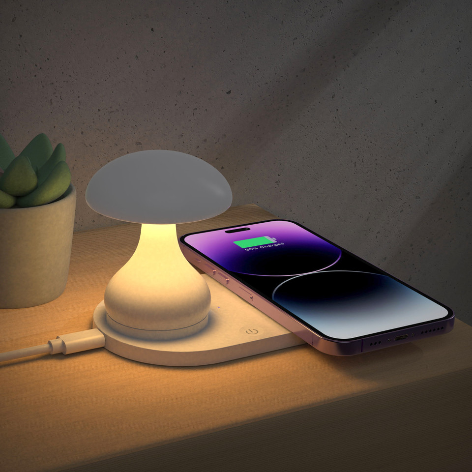 2-in-1 Mushroom LED Light + Wireless Charger product image