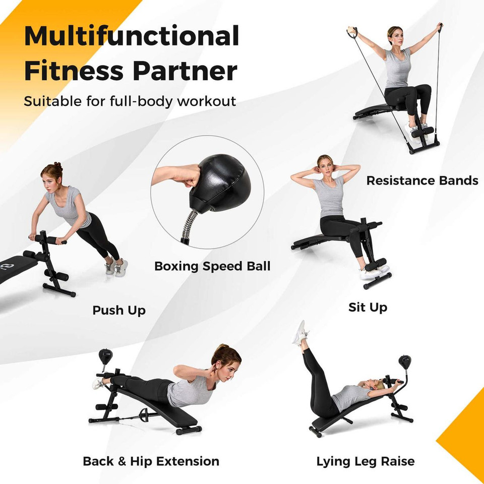 Adjustable Decline Sit-up Bench for Exercise (Optional Accessories) product image