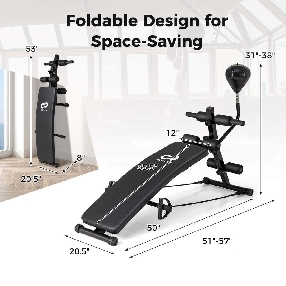 Adjustable Decline Sit-up Bench for Exercise (Optional Accessories) product image