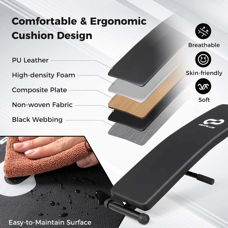 Adjustable Decline Sit-up Bench for Exercise (Optional Accessories) product image