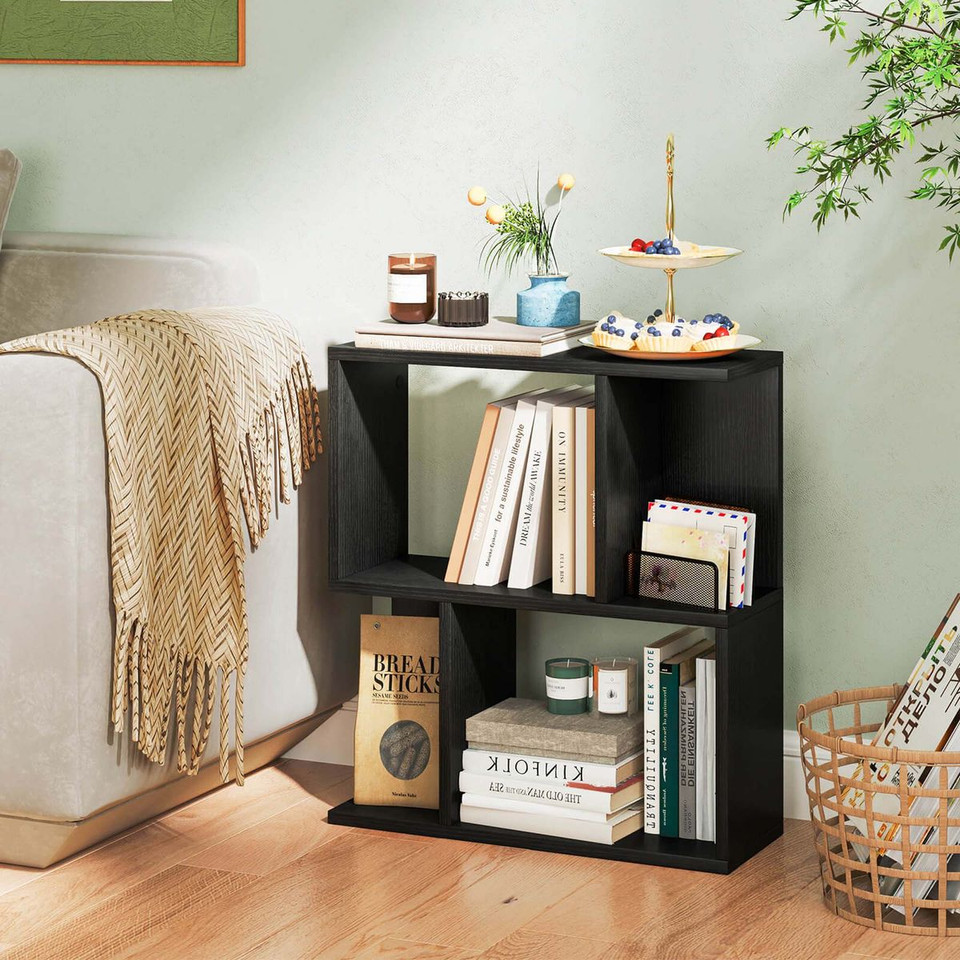 3-Tier Geometric Bookcase Side Table with Open Storage product image