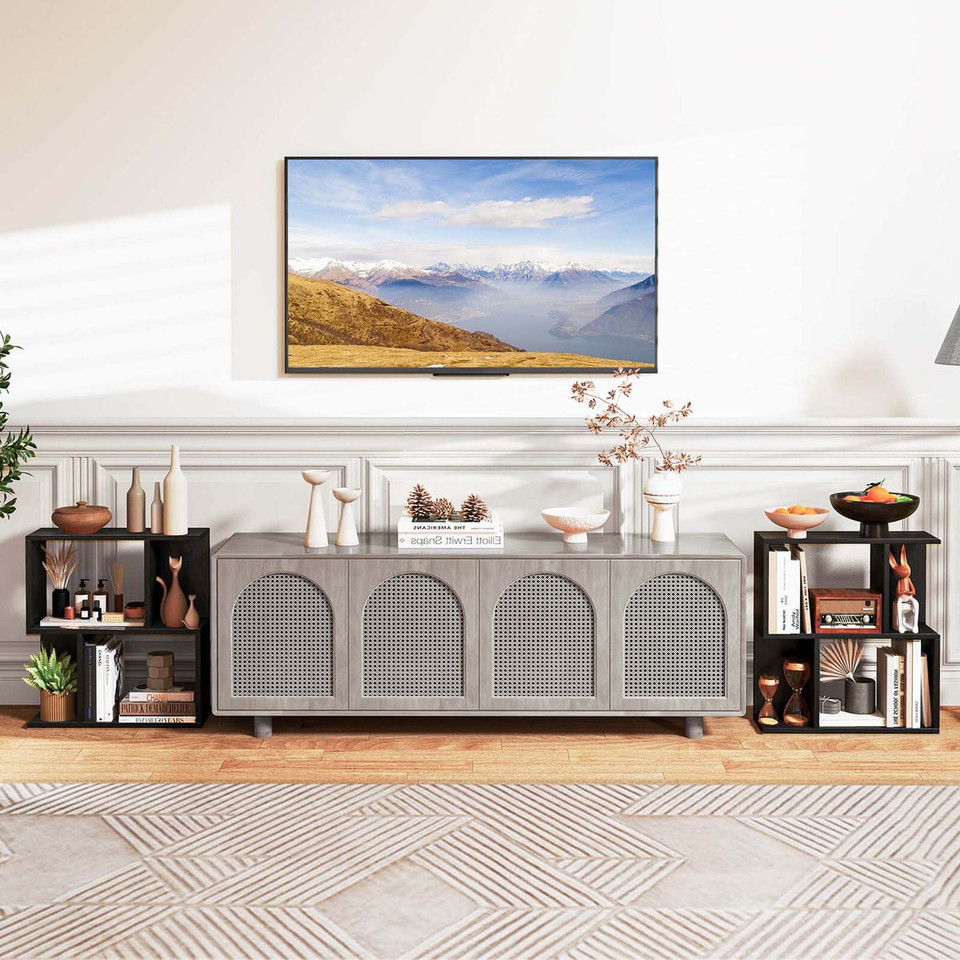 3-Tier Geometric Bookcase Side Table with Open Storage product image