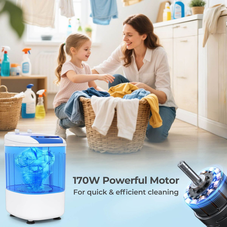 Portable Mini Top Load Washer with Removable Spin Tub and Safety Cover product image
