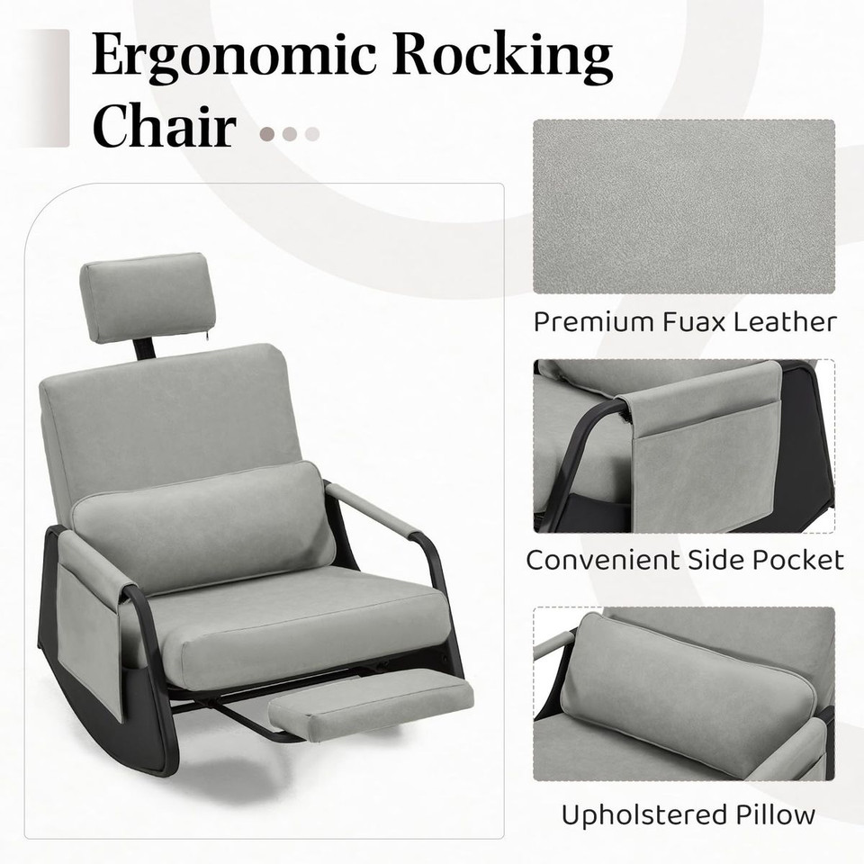 Gliding Rocking Chair with Retractable Footrest  product image