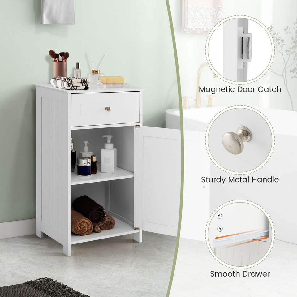Floor Storage Cabinet with Drawer and Shelf product image