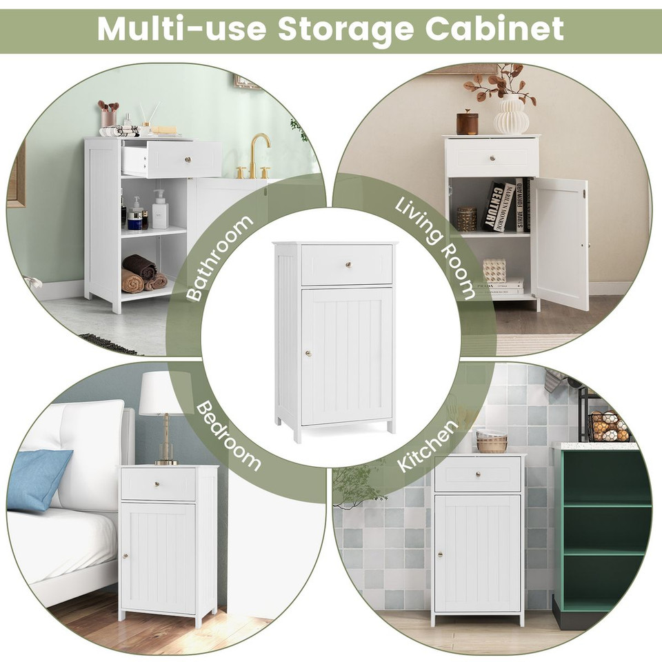 Floor Storage Cabinet with Drawer and Shelf product image