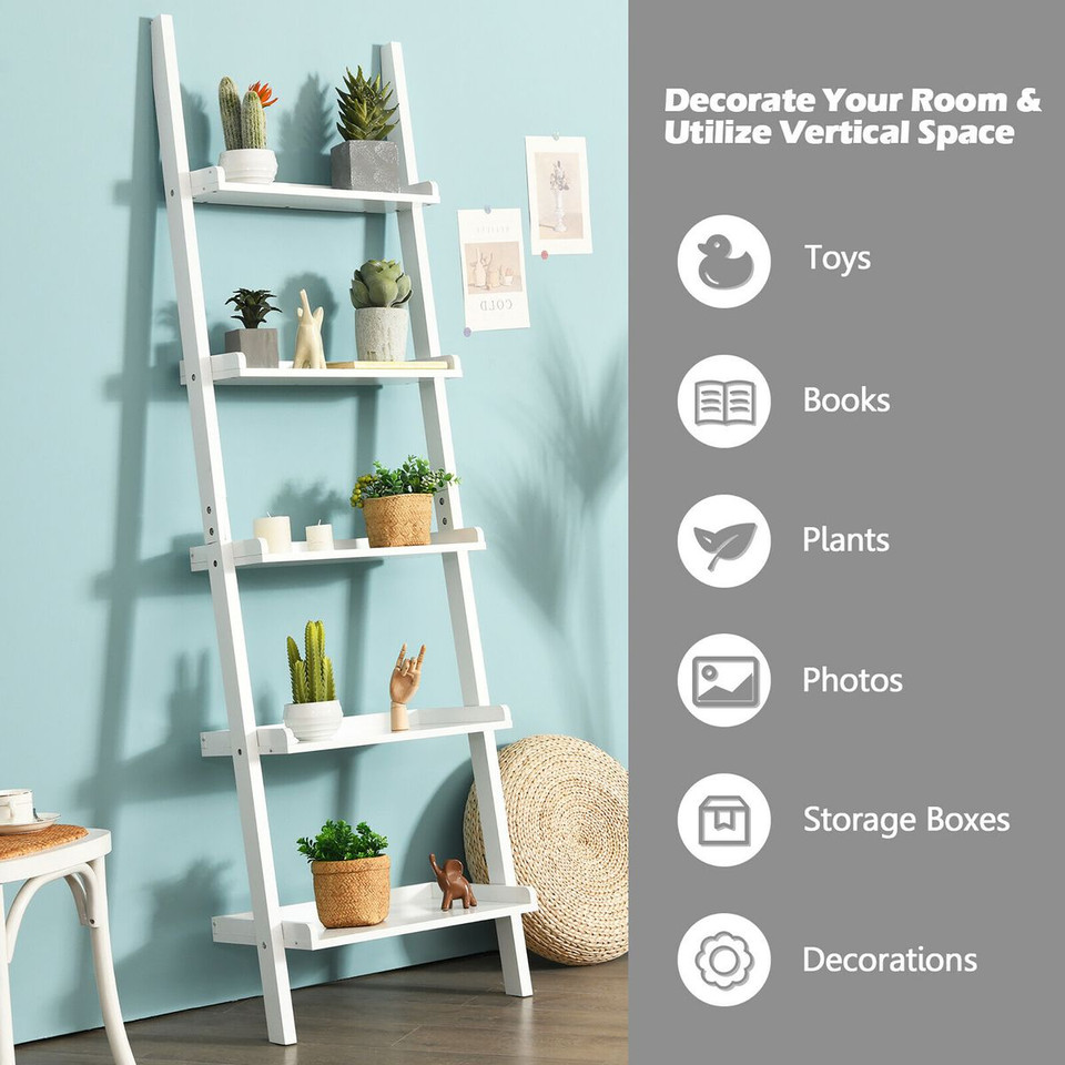 5-Tier Leaning Wall Ladder Shelf  product image