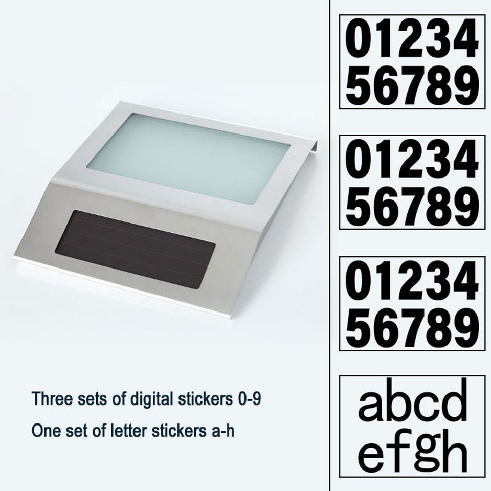 Solar Stainless Steel House Number Light with White LEDs product image