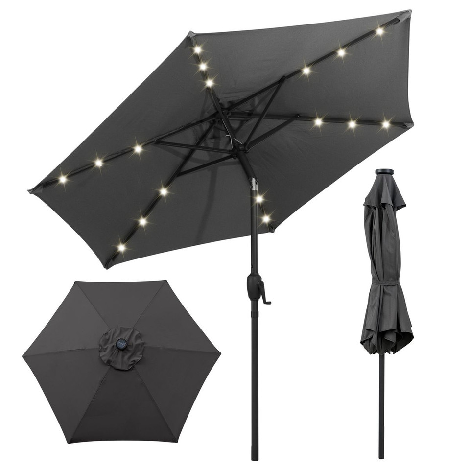 7.5-foot Solar Powered Patio Umbrella with LED Lights product image