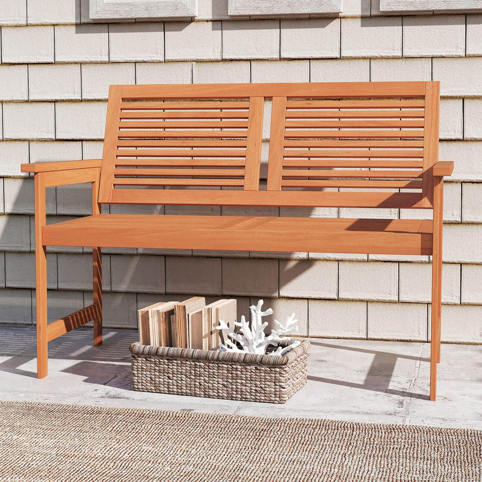 2-Person Patio Bench with 105° Inclined Slatted Backrest product image