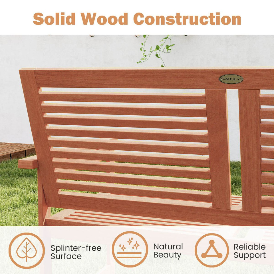 2-Person Patio Bench with 105° Inclined Slatted Backrest product image