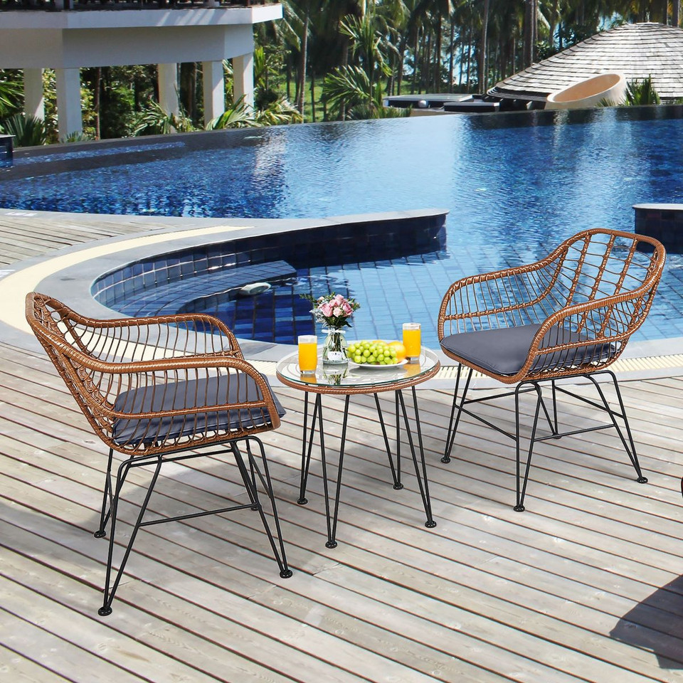 Rattan 3-Piece Bistro Furniture Set product image