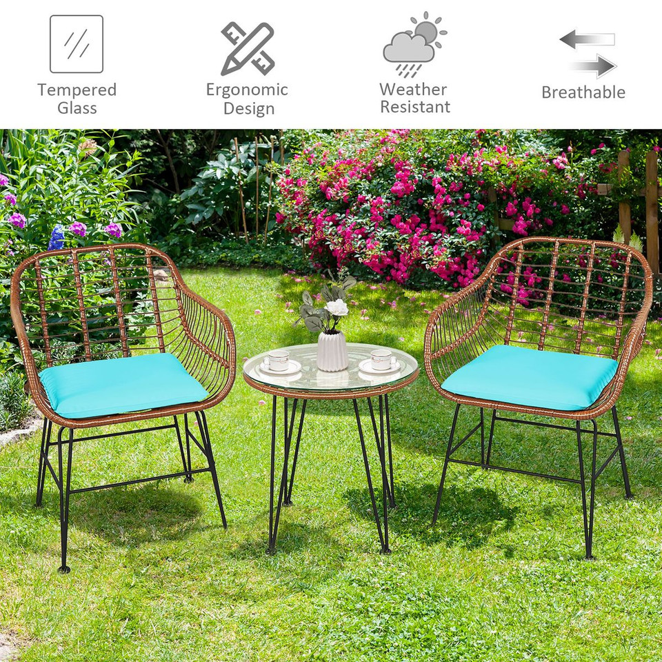 Rattan 3-Piece Bistro Furniture Set product image
