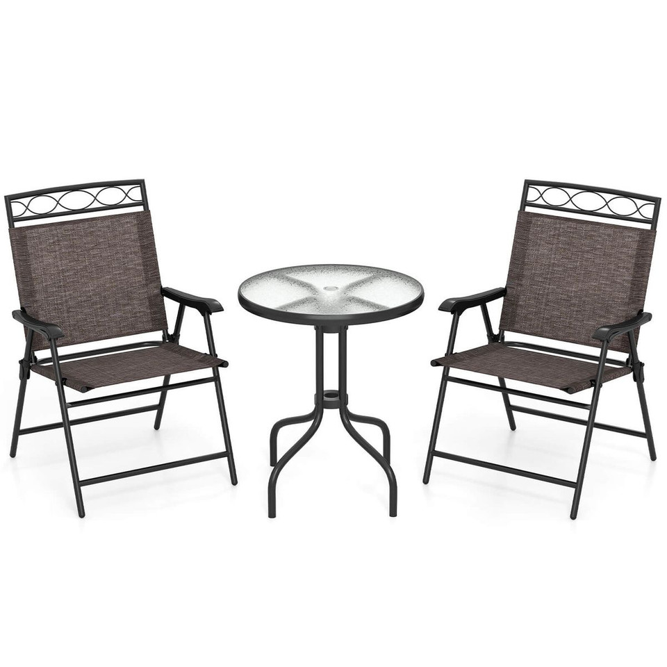 3-Piece Outdoor Bistro Furniture Set with 1.57" Umbrella Hole product image