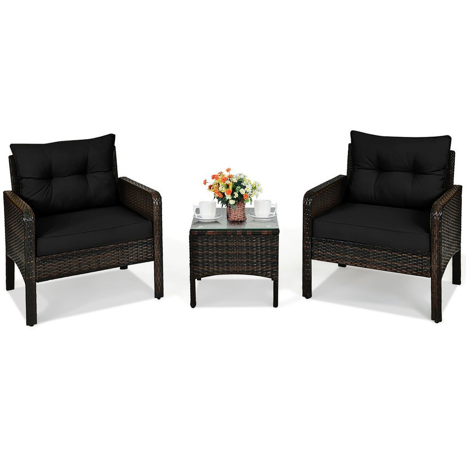 Cushioned Rattan 3-Piece Patio Furniture Set product image