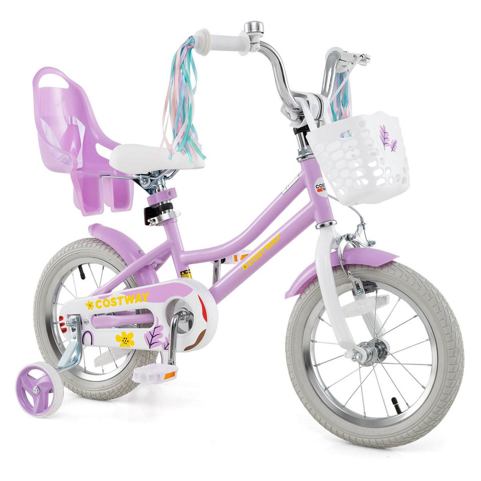 Kids' Bicycle with Removable Basket and Doll Seat  product image