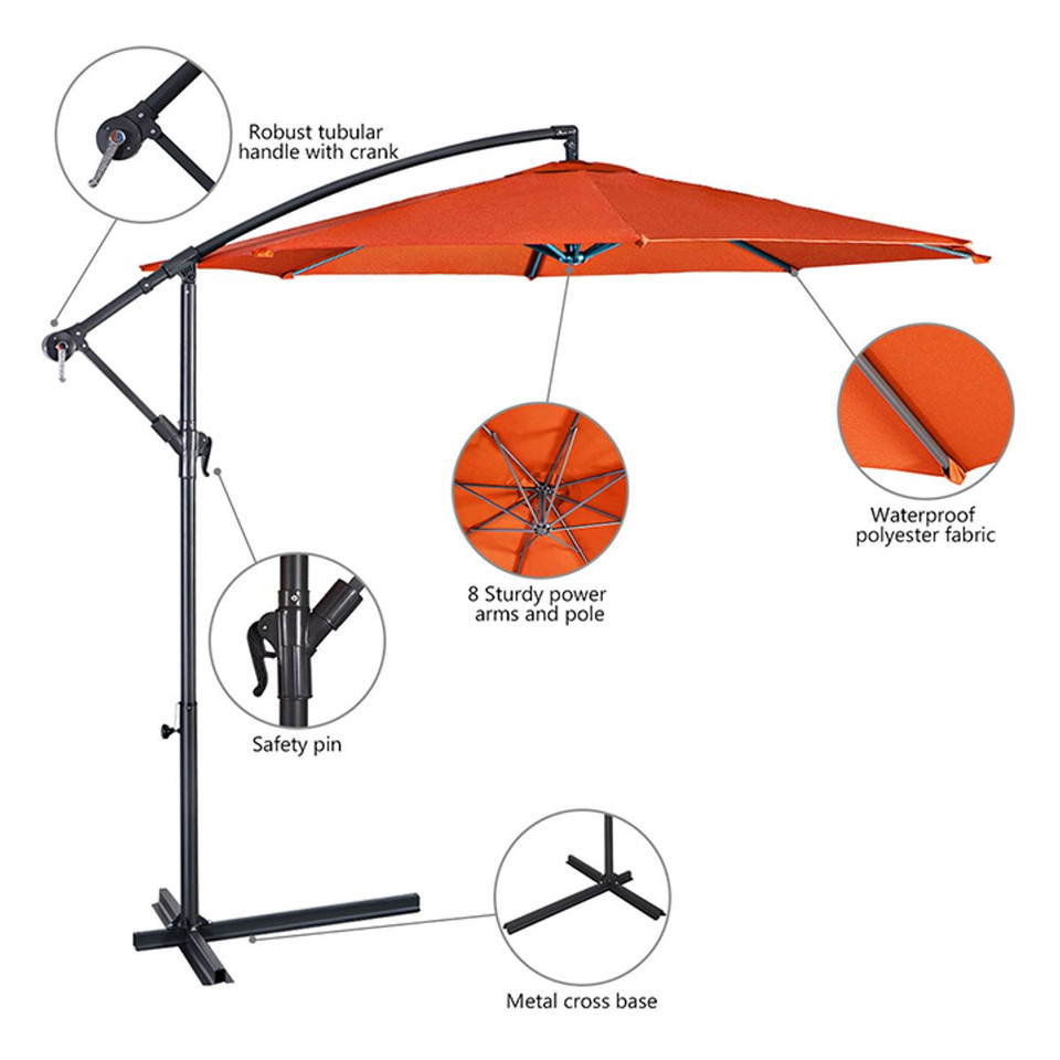10' Hanging Offset Outdoor Market Patio Umbrella  product image