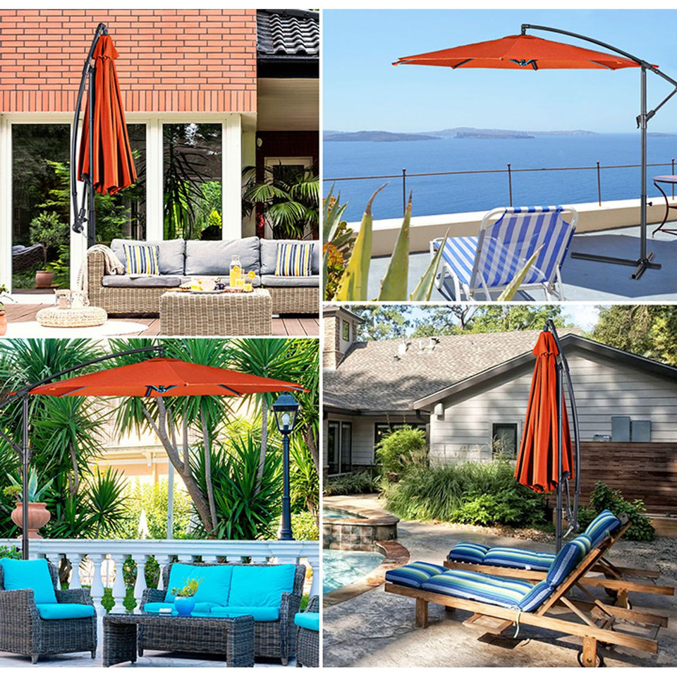 10' Hanging Offset Outdoor Market Patio Umbrella  product image