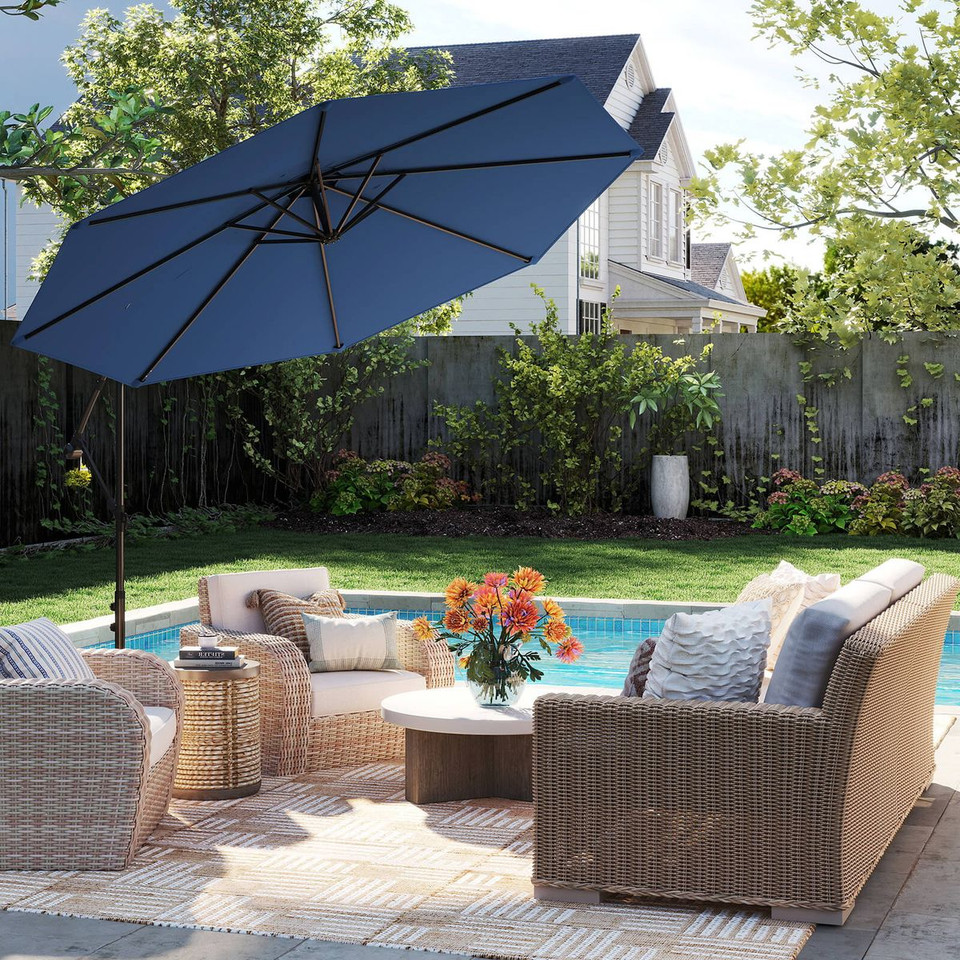 10' Hanging Offset Outdoor Market Patio Umbrella  product image