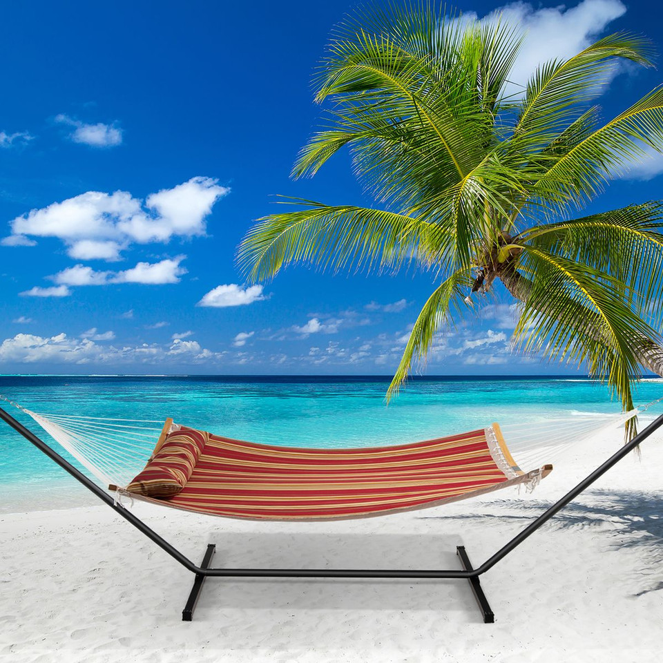 Curved Bamboo Hammock with Detachable Pillow product image