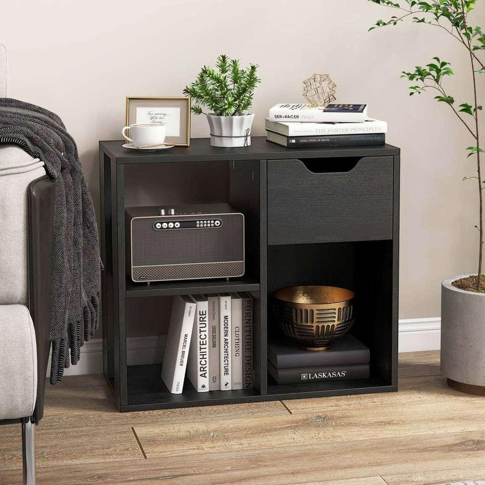 3-Cube Bookcase with 2-Tier Wooden Storage Shelf (1- or 2-Pack) product image