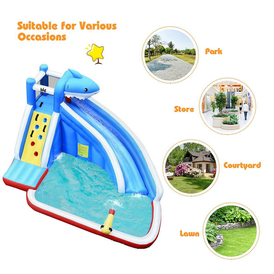 Inflatable Shark Water Slide Bounce House (With or Without Blower) product image