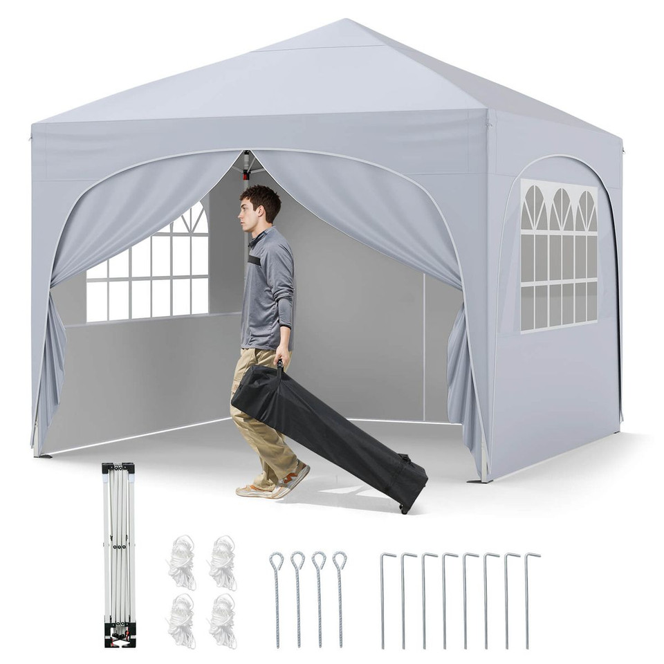 10 X 10 Foot Pop-up Outdoor Canopy Tent with Detachable Sidewalls product image