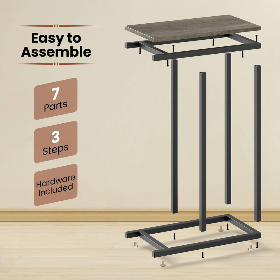 C-Shaped Industrial Side Table  product image