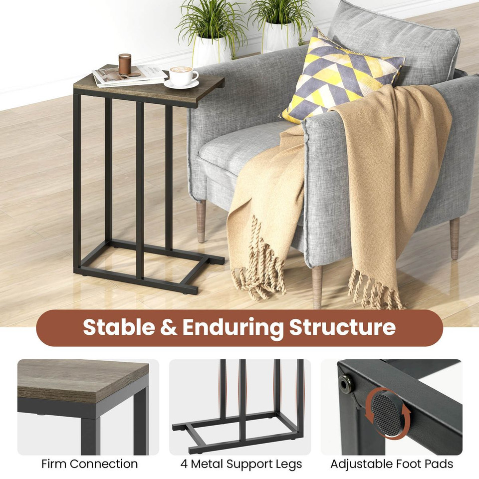 C-Shaped Industrial Side Table  product image