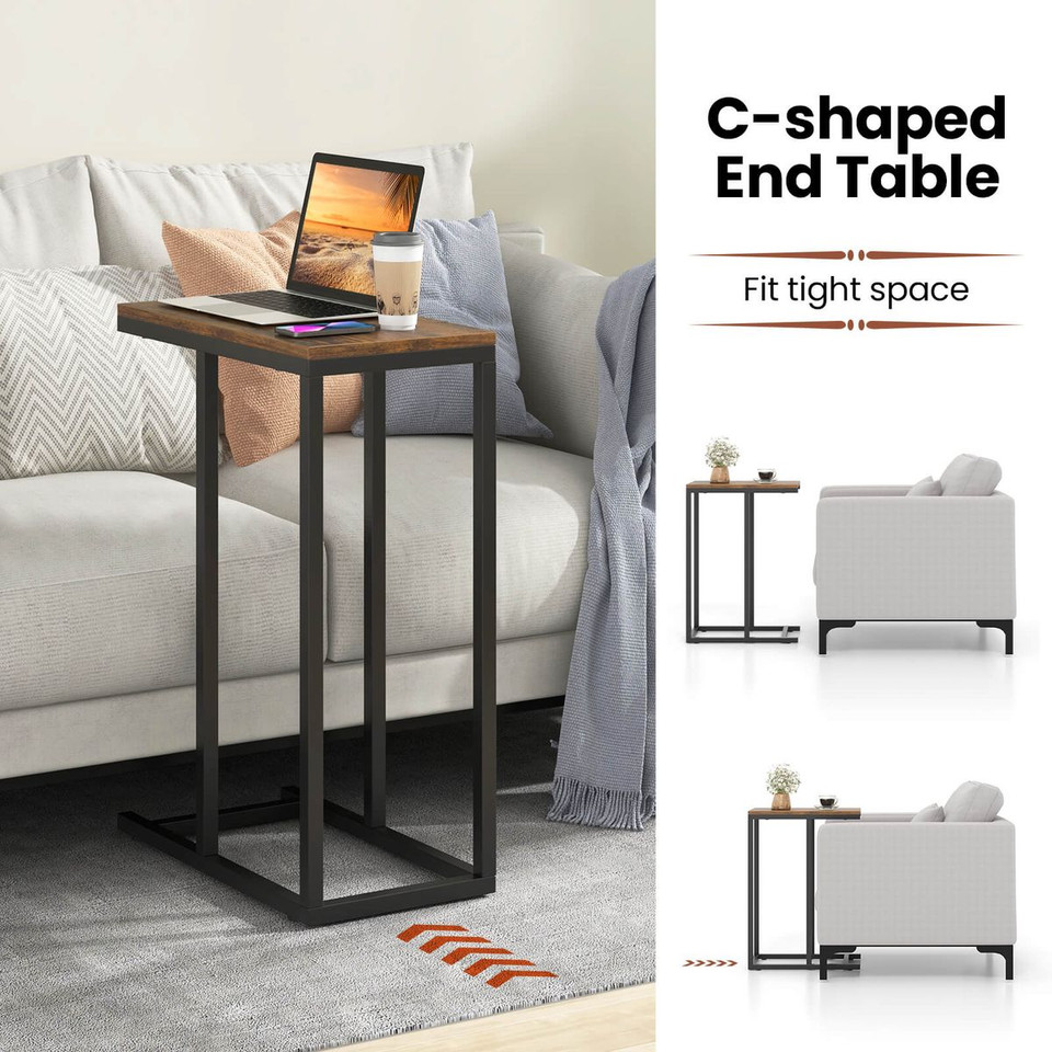 C-Shaped Industrial Side Table  product image
