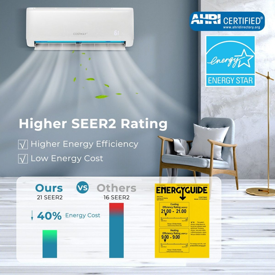 18,000 BTU Mini Split Air Conditioner with Heat Pump and Remote Control product image