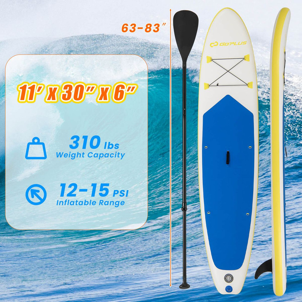 11' Inflatable Stand Up Paddle Board with Adjustable Paddle product image