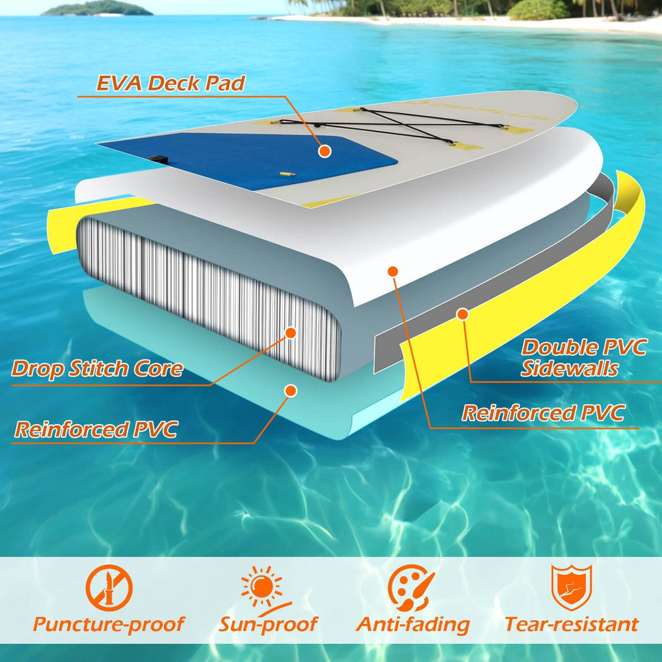 11' Inflatable Stand Up Paddle Board with Adjustable Paddle product image