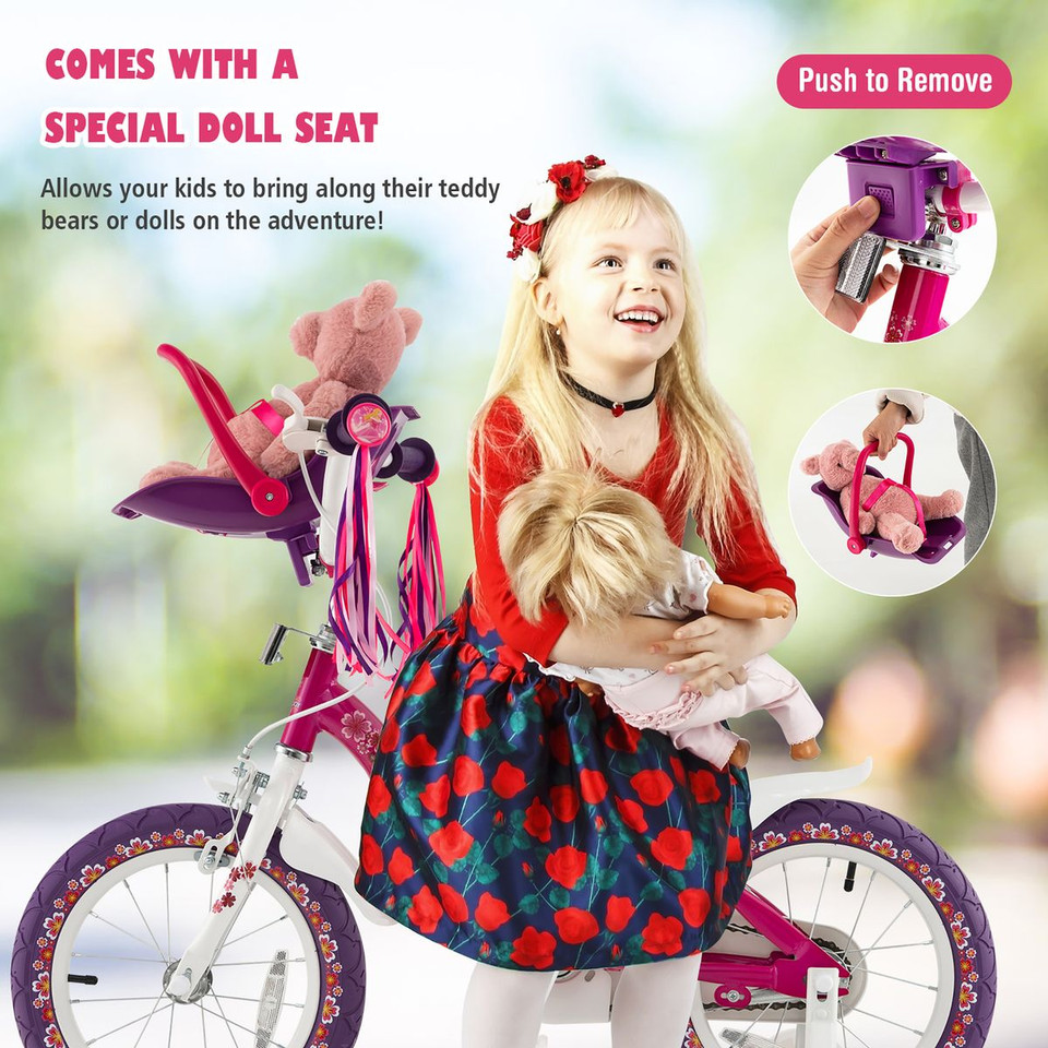 Kids' Bike with Doll Seat and Training Wheels product image