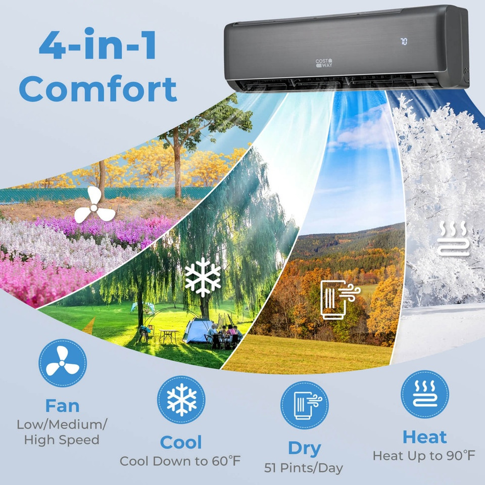 Mini Split Air Conditioner and Heater with Heat Pump (12000 BTU) product image