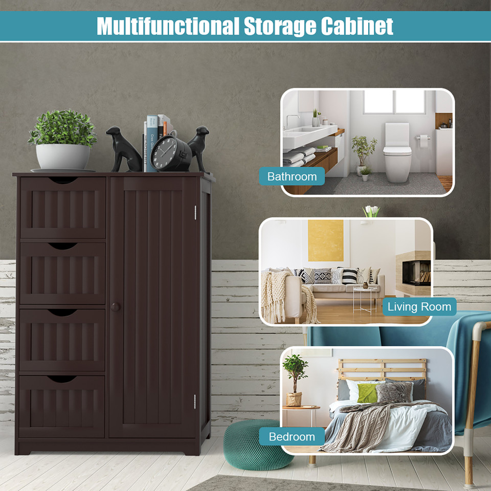 4-Drawer Standing Bathroom Storage Cabinet product image