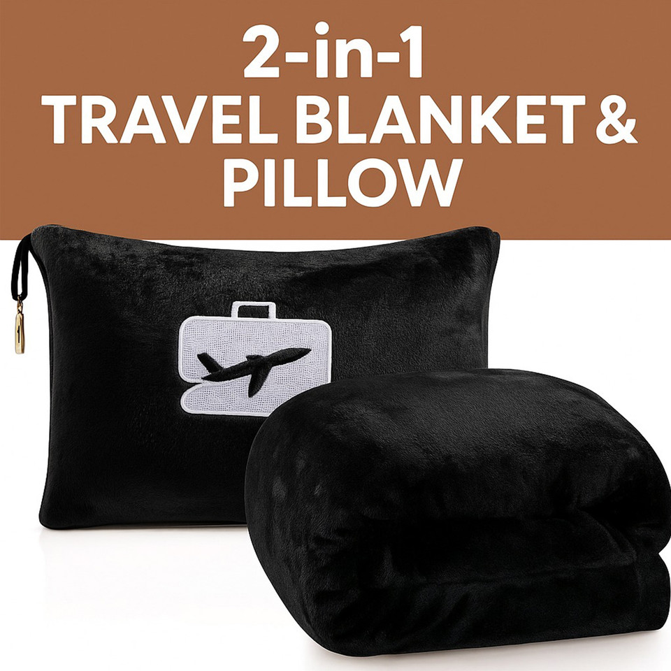 COMFORT FLY 2-in-1 Travel Pillow & Blanket (1- or 2-Pack) product image