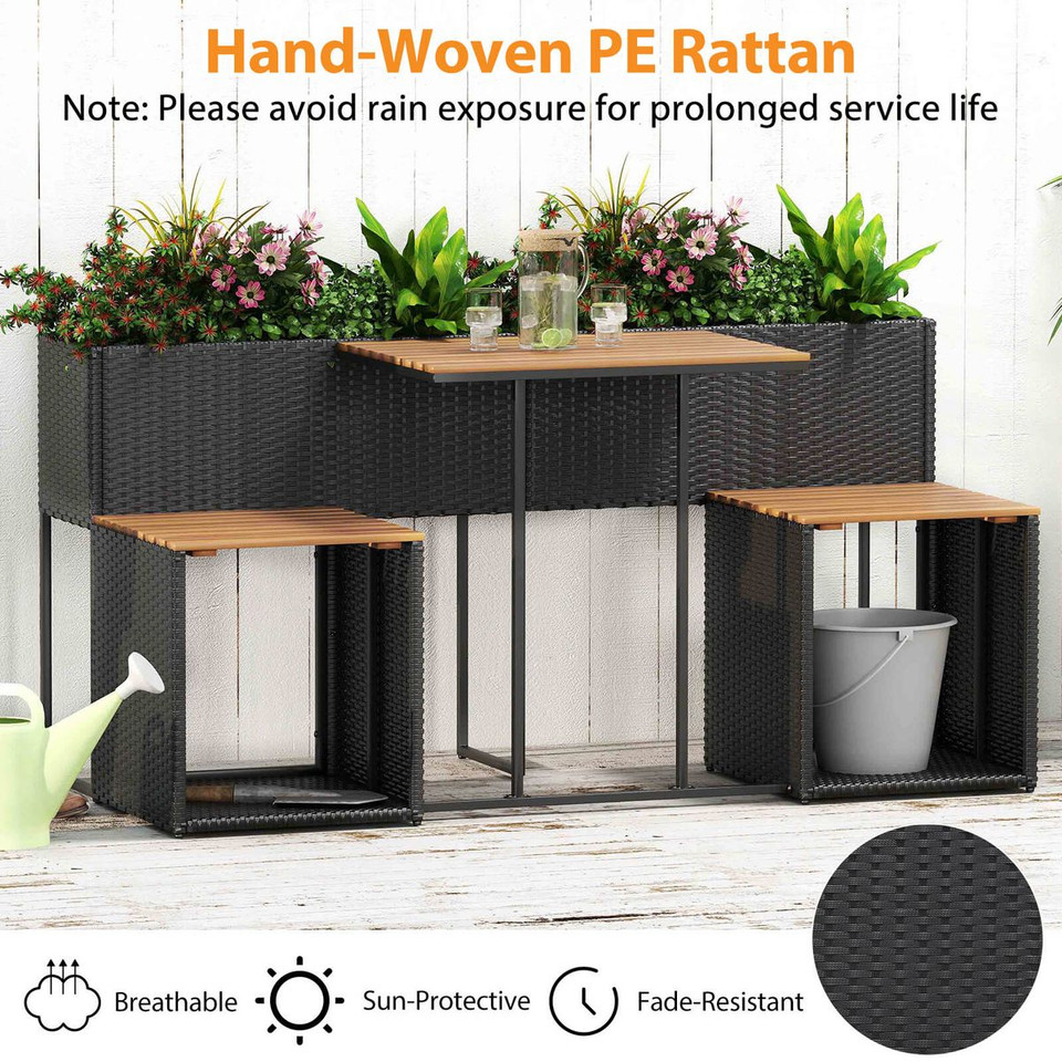 Patio Furniture Set with Raised Garden Bed and Built-in Storage Space product image