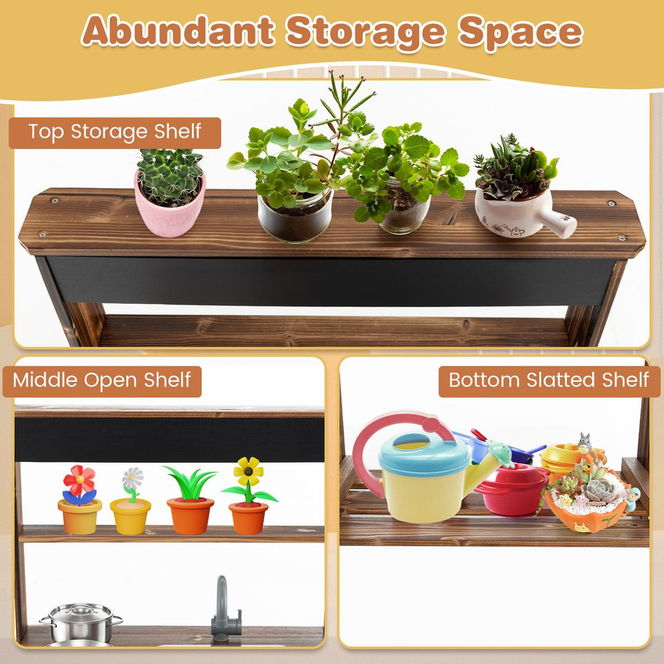Kids' Kitchen Playset with Blackboard, Stove, and Removable Sink product image