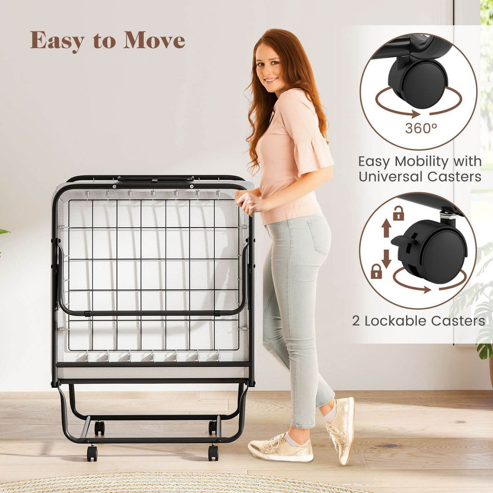 Rollaway Folding Bed with Deluxe Memory Foam Mattress product image