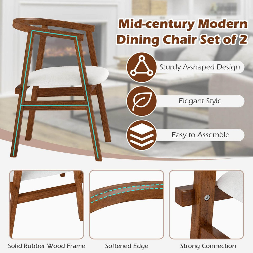 Wooden Dining Chairs with Wrap-Around Armrest  product image