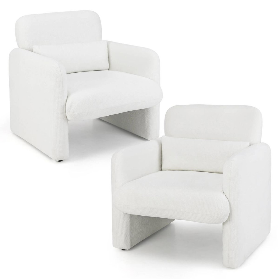 Chenille Accent Chair with Removable Lumbar Pillow product image