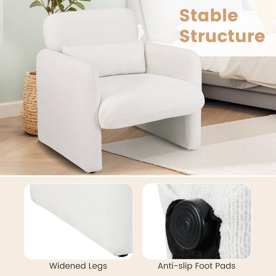 Chenille Accent Chair with Removable Lumbar Pillow product image