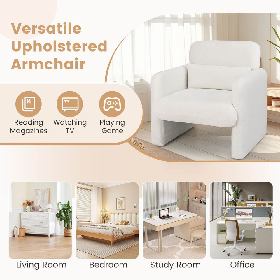 Chenille Accent Chair with Removable Lumbar Pillow product image