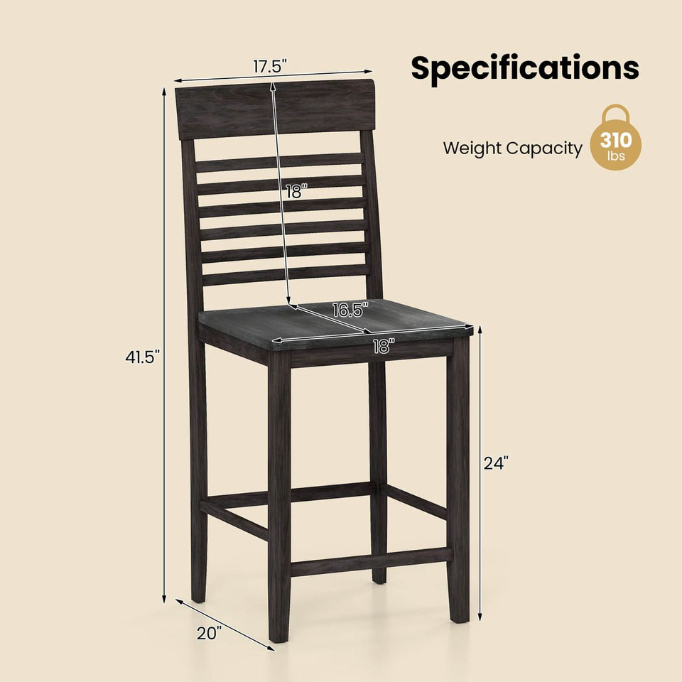 Counter-Height Dining Chair with Footrests  product image