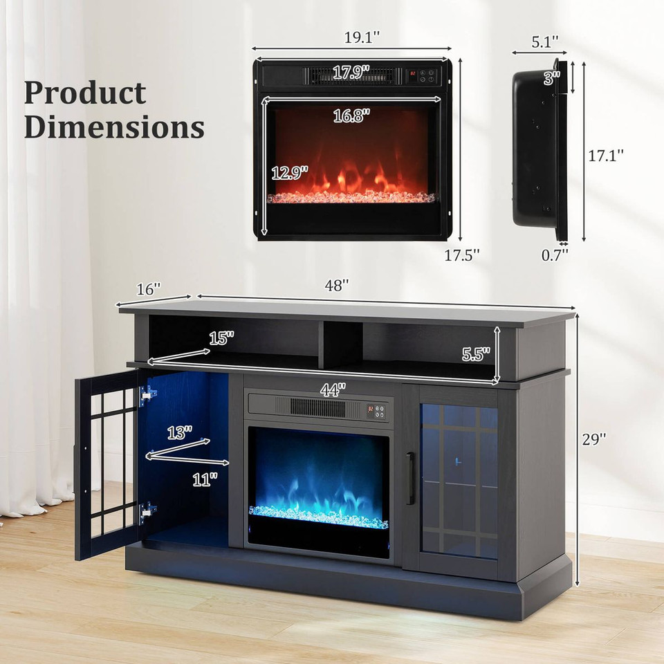  Electric Fireplace TV Stand with LED Lights and Remote product image