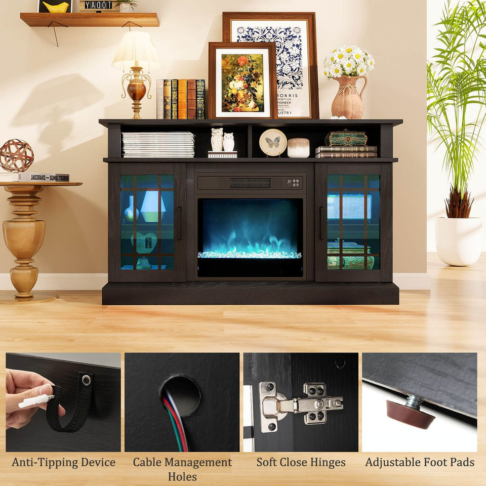  Electric Fireplace TV Stand with LED Lights and Remote product image