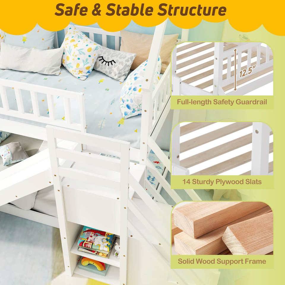 Twin-Over-Twin Bunk Bed with Staircase and Storage  product image
