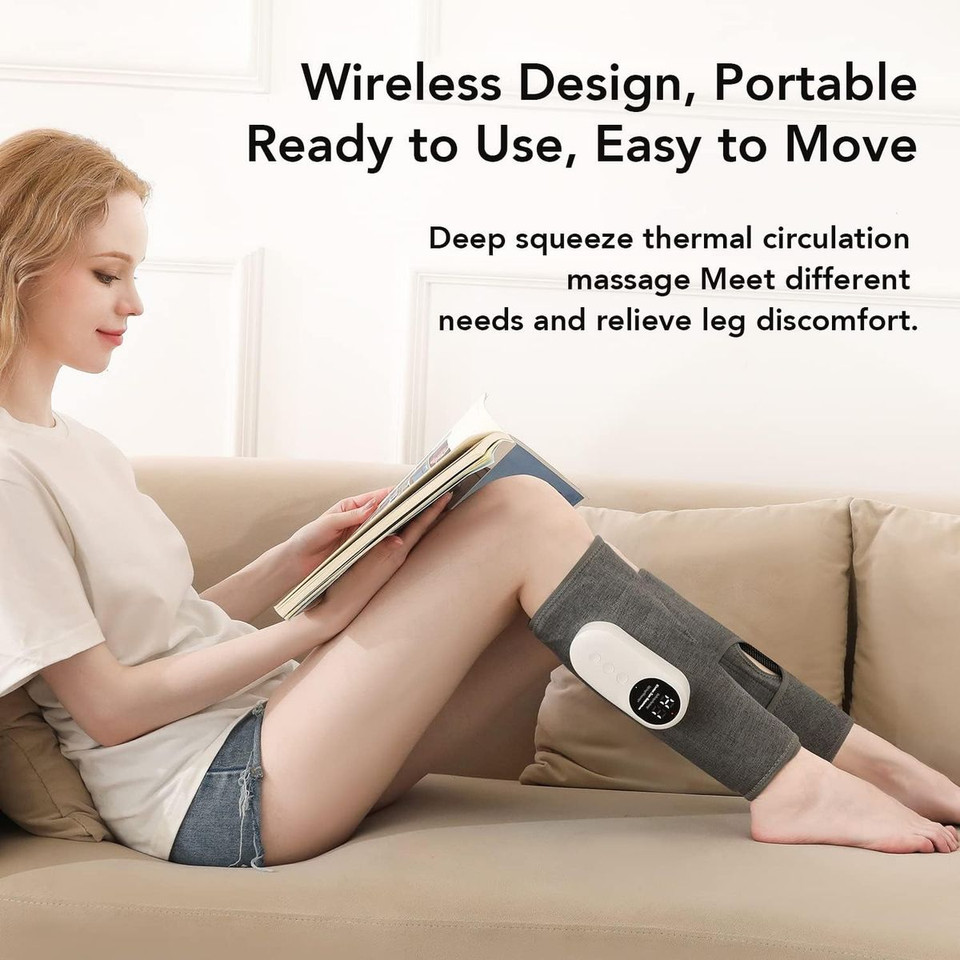 2 Pack Leg Massager for Pressure Relief, Calf Air Compression Massager with 3 Intensities and 3 Modes, Easy to Use, Muscle Relaxation, Grey product image