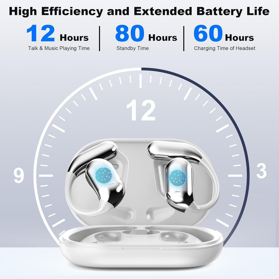 AI Language Translation Earbuds, AI Wireless Translator Earbuds Real Time for 144 Languages, Bluetooth 5.4 Headphones for Travel Business (White) product image